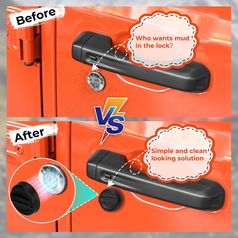 CALBEAU Keyhole Covers for 2018-2024 Jeep Wrangler JL and Gladiator