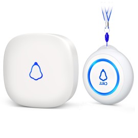 SECRUI Wireless Caregiver Pager Panic Button Personal Alarm for Elderly Monitoring, 1 SOS Alarm Call Button and 1 Receiver, Door Bell Alarm System for Elderly Seniors Disabled