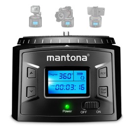 Mantona Electric 360° Panoramic Head - Programmable Tripod Head for Time Lapse & Interval Shooting, 2 kg Load Capacity, Ideal Swivel Head for GoPro Action Cameras & Smartphones
