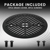 4-1/4 Inch Shower Strainer Drain Cover, Matte Black Floor Drainer,