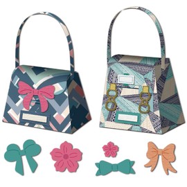 DELORIGIN 3D Small Tote Bag Cutting Dies Card Making Die Stencil Metal Card Die Cuts Scrapbooking Embossing Template Dies for Birthday Greeting Cards Craft Paper Photo Album Invitation Decor