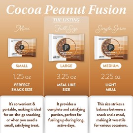 Protein Puck Plant Based Bars | Snacks with Vegan Protein | 16 Count | 3.25 oz Full Size | Gluten Free, Non Dairy, Kosher Certified Non GMO Premium Healthy Bars | Cocoa Peanut Fusion