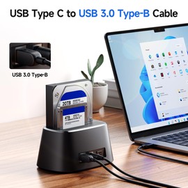 Cable Matters USB C to USB B 3.0 Cable - 6.6ft, USBB to USBC Cable with Type-B 3.0 Connector, Black