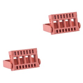 Housoutil 2pcs Manicure Grinding Tool Box Portable Nail Grinding Holder Organizer Lightweight Case for Professional Home Use Brown Color Storage Space