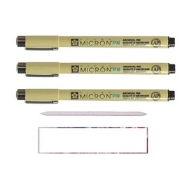 Sakura Pigma Micron PN Black, Pack of 3 and ESTOMP