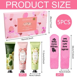 Gift Set for Women, Hand Cream Set, Christmas Gift Set with 3 Hand Creams, 2 Socks, Moisturising Cream Stocking Filler, Mum, Valentine's Day, Mother's Day, Birthday, Christmas Gifts