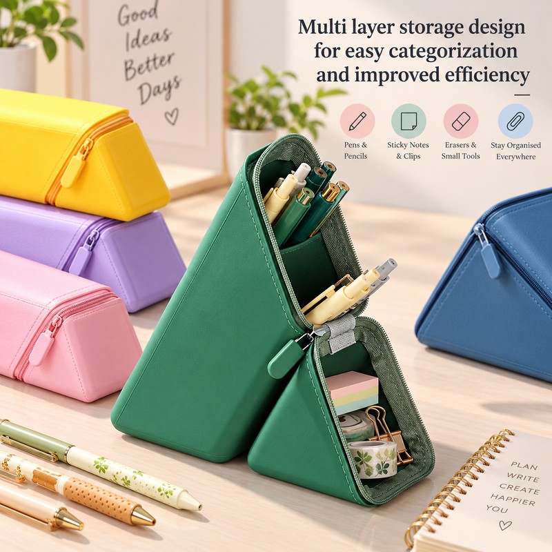 Foldable Pen Holder for Desk Organization – Expandable Pencil Cup
