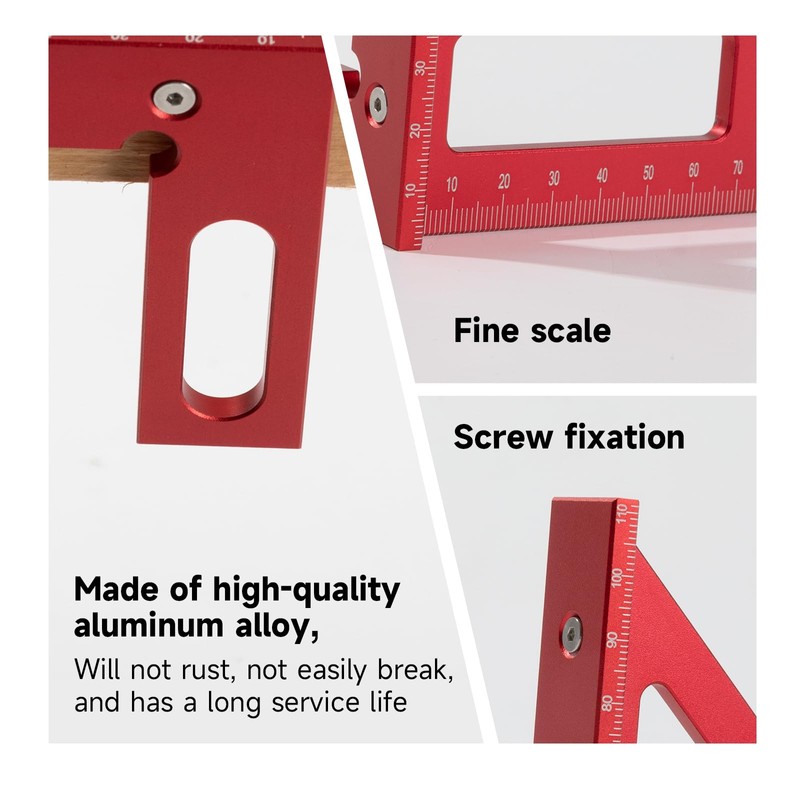 3D Multi Angle Measuring Ruler, 4.41" x 3.11" Aluminum Alloy