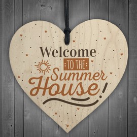 RED OCEAN Welcome Garden Gardening Summer House Shed Hanging Wooden Plaque Sign Friendship Gift