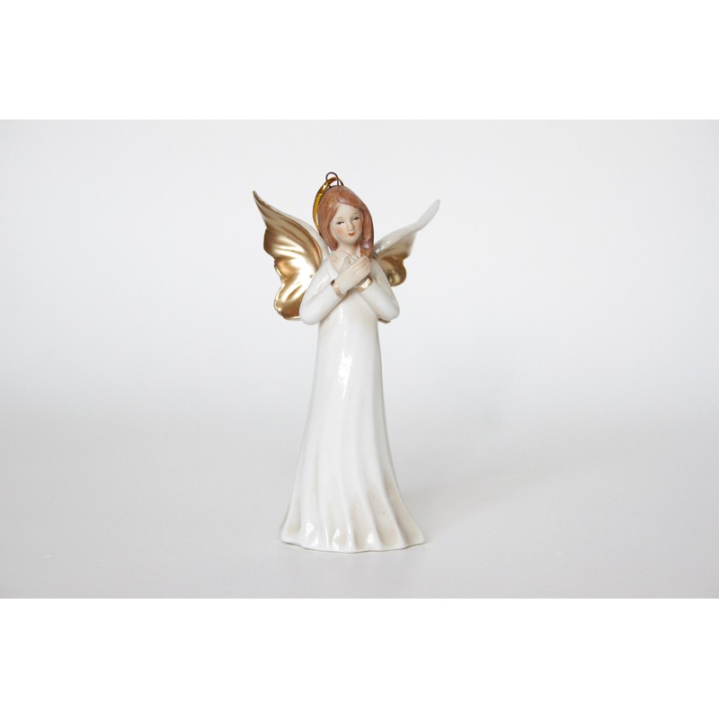 Gisela Graham 4 ceramic Christmas Angels Decorations 11.5cm - Set
