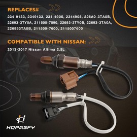 Sensor de oxígeno O2 aguas arriba aguas abajo 2 piezas compatibles con Nissan Altima 2.5L 2013-2017 reemplazo # 234-9133, 234-4905