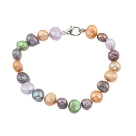 Treasure Bay Stunning Multi-colour Pearl Bracelet For Women with Lobster Claw Clasp