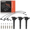 A-Premium 3 Ignition Coils with 3 Spark plug Wires and