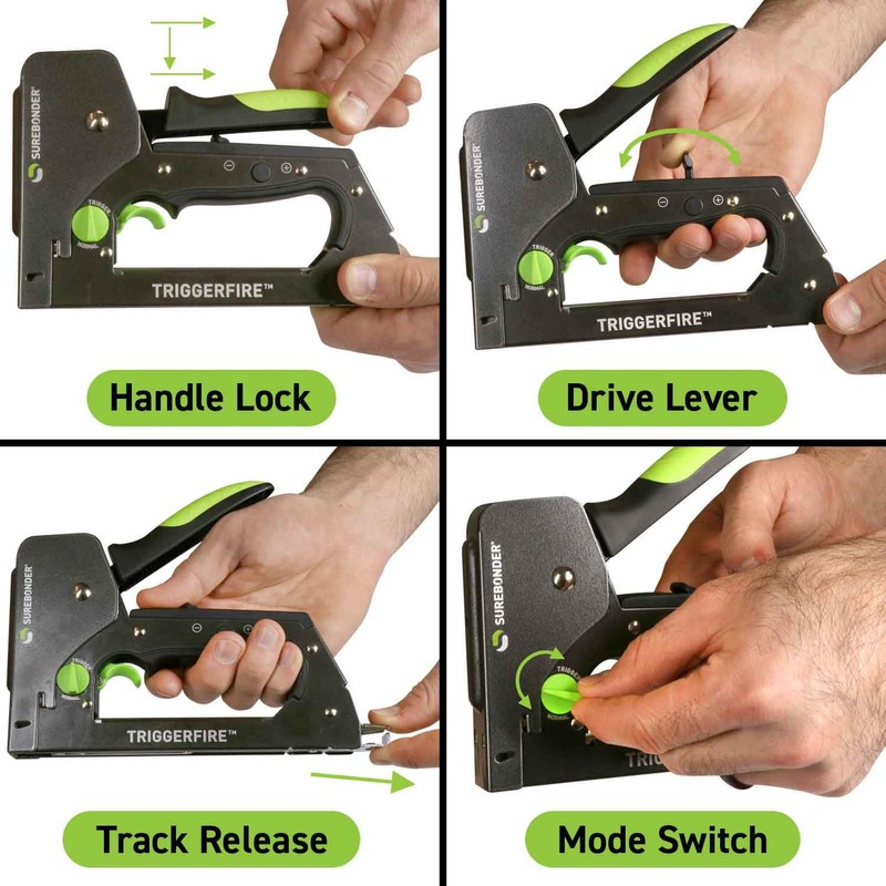 Surebonder TRIGGERFIRE Heavy Duty Narrow Crown Staple Gun with Trigger