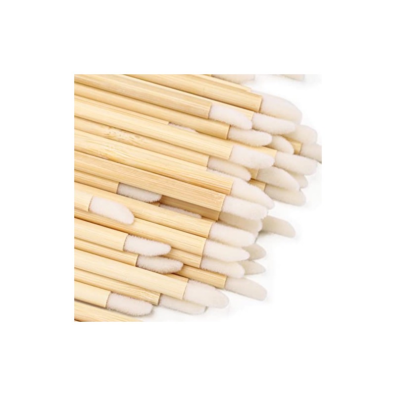 Tecbeauty 200 Pcs Desechables Mango de Bambú Cepillos de Labios