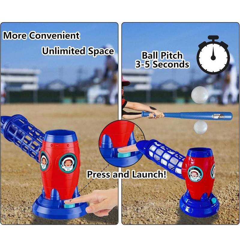 PAGBR Kids' Automatic Baseball Set – Bat + 5 Balls