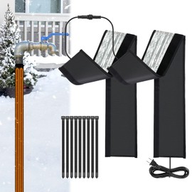 6 Ft Water Pipe Heat Blanket, 38.5" x 6.2" Stickable Waterproof Water Pipe Heat Tape for Straight Water Pipes, Aluminum Foil Freeze Protection Pipe Heater Blanket for Metal and Plastic Pipes