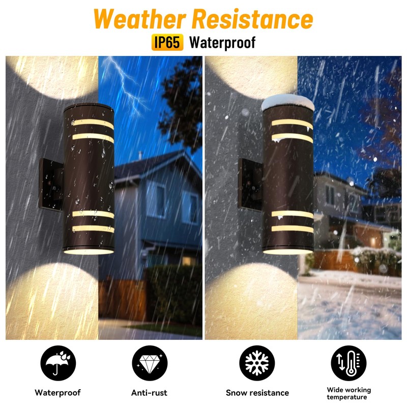 Tesjaso Modern Outdoor Wall Light with Dusk to Dawn Sensor,