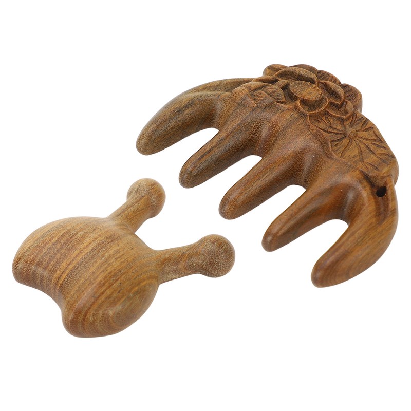 Massage Hair Comb Head Scalp Meridian Comb Y Shape Wooden
