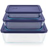 Pyrex Simply Store (3-Pack) Rectangular Glass Food Storage Containers Set,