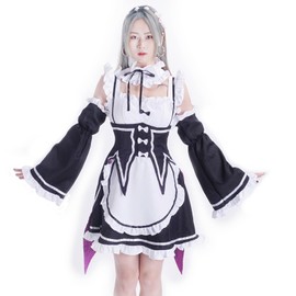 CoolChange Maid Uniform von Ram & Rem | Dienstmädchen Cosplay Kostüm für Re: Zero Fans | Größe: L