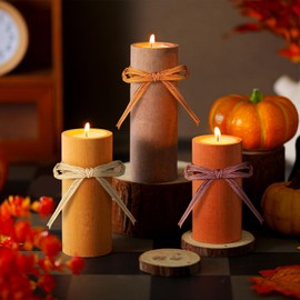 3 Pcs Fall Votive Candle Holders Tea Lights Candles Thanksgiving Pumpkin Candle Holder Fall Centerpiece Table Decorations for Autumn Harvest Party Decor