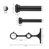 Matte Black Double Curtain Rods 72-144", Double Drapery Rods with