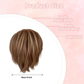 Deaguid Claw Clip Short Ponytail Hair Extensions, Natural Synthetic Ponytail Extension Claw Clip, Ponytail Hair Extensions for Women (Color-3)