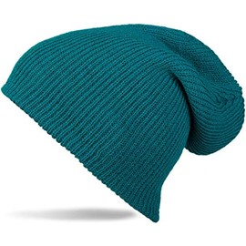 styleBREAKER beanie, slouch, long knitted hat, double knitted 04024004, color:petrol