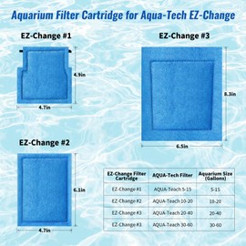 Kucbraly Aquarium Filter Cartridge for Marineland Rite-Size C & Aqua-Tech EZ-Change #3, Fit for Aqua-Teach 20-40 & 30-60 Power Filter and Marineland Penguin PRO Power Filters 200/275/350/375
