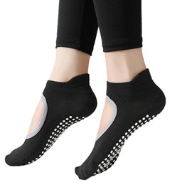 dinghaole 3 Pairs Non-Slip Yoga Pates Socks for Men and Women, Non-Slip Anti-fall Ankle Aocks for Ballet, Fitness, Martial Arts, Fitness, Dance, Home Workout (Average Size), Black,, black