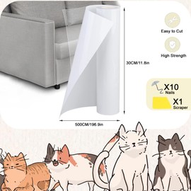 Transparent Cat Scratch Protector, Couch Protectors from Cat Scratching, Anti Scratch Furniture Protector, Cat Couch Scratch Protector (Transparent, 30 * 500cm)