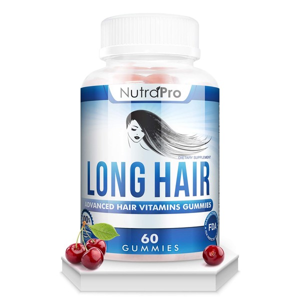 NutraPro Long Hair Gummies – Anti-Hair Loss Supplement for Fast Hair Growth of Weak, Thinning Hair – Grow Long Thick Hair & Increase Hair Volume with Biotin and 10 Other Vitamins. for Men and Women.