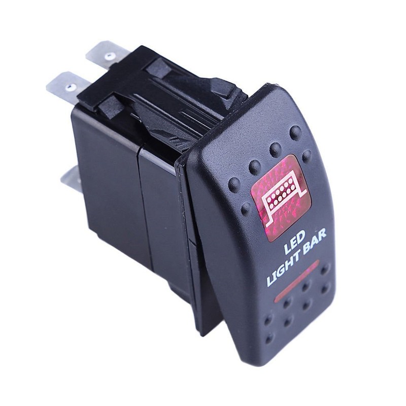 Mintice™ 12 V Car Red Light Illuminated Rocker Switch Rocker