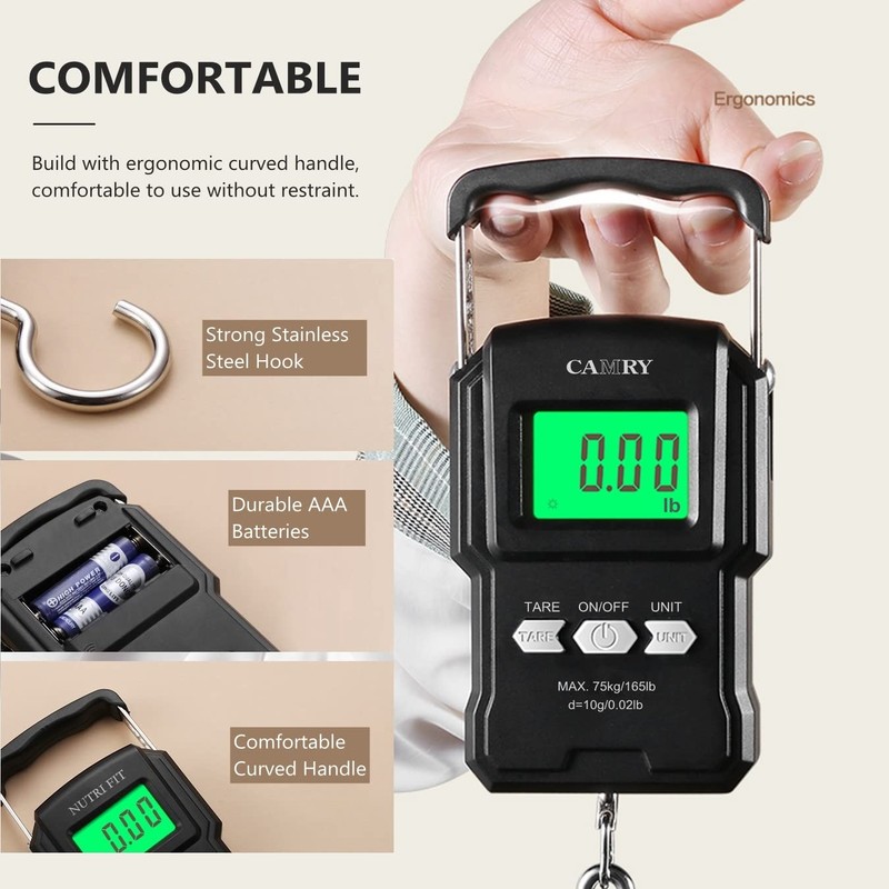 Luggage Scale Hand Scale Fishing Scale with Measuring Tape Ruler
