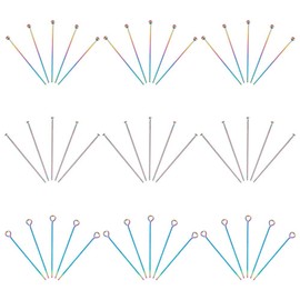 UNICRAFTALE 90 Pieces 3 Styles 304 Stainless Steel Pen Set Rainbow Ball Head Pins Flat Head Pins Metal Eyelet Pins Pendant Accessories for DIY Earrings Bracelets Necklaces Jewellery Making