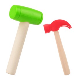 KARELLS Toy Hammer,Wooden Hammer Toys,2 Pieces Simulation Wooden Hammers,Small Hammer Toy Tools,Toy Hammer Mini,Maintenance Tools,Educational Toys for Kids Birthday Party Games Supplies