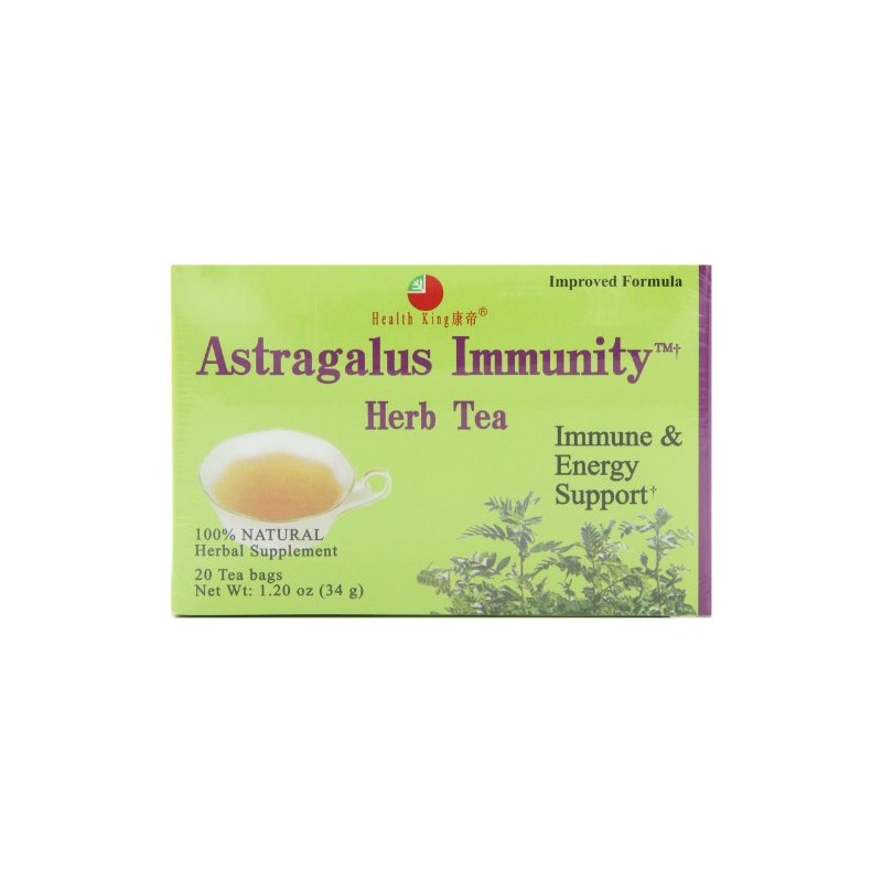 Health King Astragalus Immunity Herb Tea, Teabags, 20-Count Box (Pack