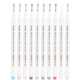 VAMOSEEHI Metallic Paint Markers, Metallic Markers for Black Paper, Rock Painting, Card Making, Ceramics, Metal, Wood, DIY Photo Album, Scrapbooking Supplies, Metallic Non-Permanent Markers, 10 Colors
