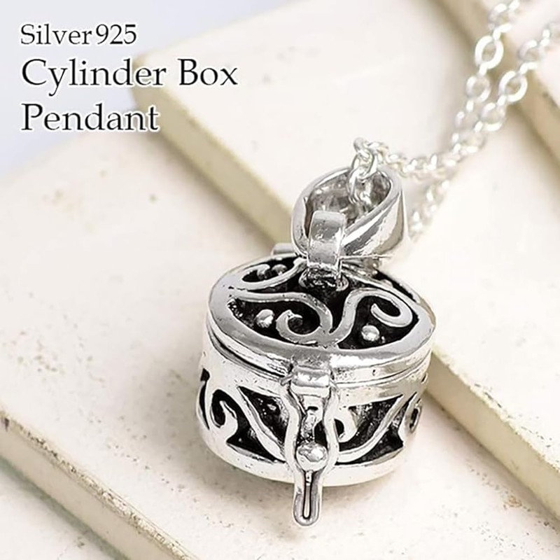 [Shinjuku Ginokura] Arabesque Cylinder Box Silver 925 Pendant (No Chain)