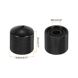MECCANIXITY 3Pcs Aluminum Guitar Knobs Shaft Volume/Tone Black Control Knobs CNC Machined Knurled Design for Electric Guitar Bass Audio Tuning Replacement