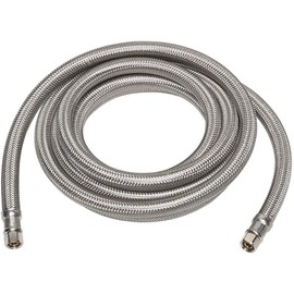 Braided Stainless Steel Ice Maker Water Supply Hose - 25 Ft - Universal 1/4" Connectors from Kelaro