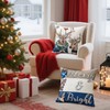 Christmas Throw Pillow Covers 16x16 Inch Set of 4, Merry