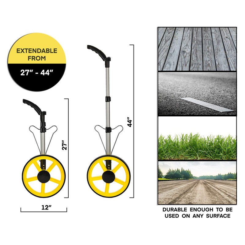 AdirPro Digital Distance Measuring Wheel - Large Digital LCD Display