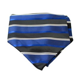 Moda Di Raza Ascot Ties for Men Cravat Tie Classic Elegance, Ascot for men, 100% Microfiber Ascot Cravat for Men, Black-blue-stripe