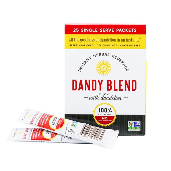 25 Individual Servings of Original Dandy Blend Instant Herbal Beverage with Dandelion, 2.5 oz Box