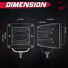 OFFROADTOWN Fog Lights 3'' SAE Yellow LED Pods DOT Approved Driving lights Cut-off Beam Amber Square LED Cubes Work Light for Truck Pickup SUV Car Motorcycle