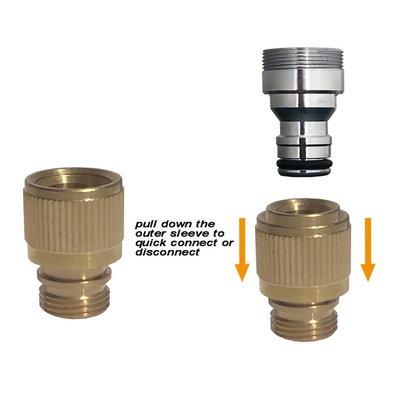 Quick Disconnect Shower Hose to Sink Faucet Snap Adapter, Indoor