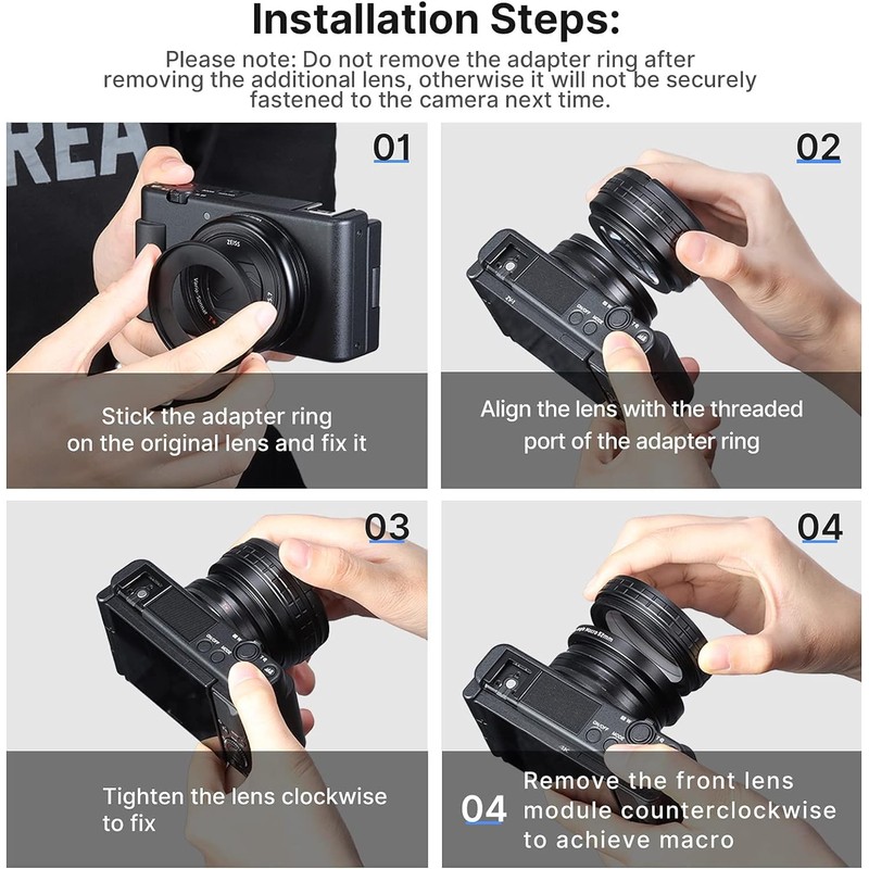 Wide Angle Lens for Sony ZV1, ULANZI WL-1 18 mm