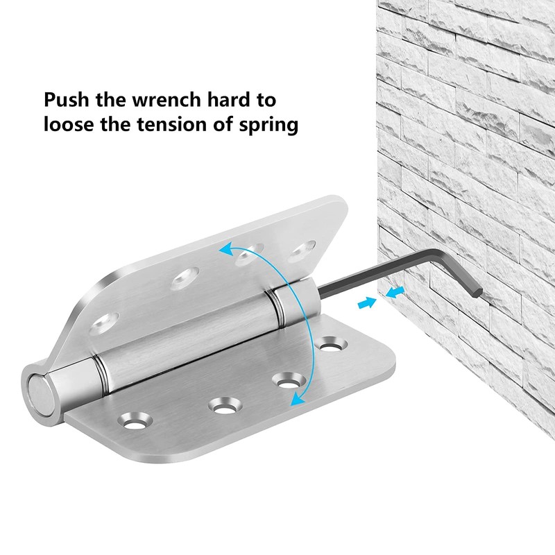 Hommyzone Adjustable Spring Door Hinge 4”X 4”, Stainless Steel Self-Closing